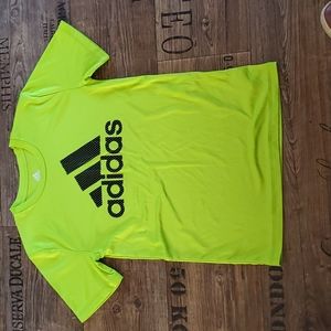 Adidas, neon mellow yellow, short sleeve tee, size medium 10-12, polyester